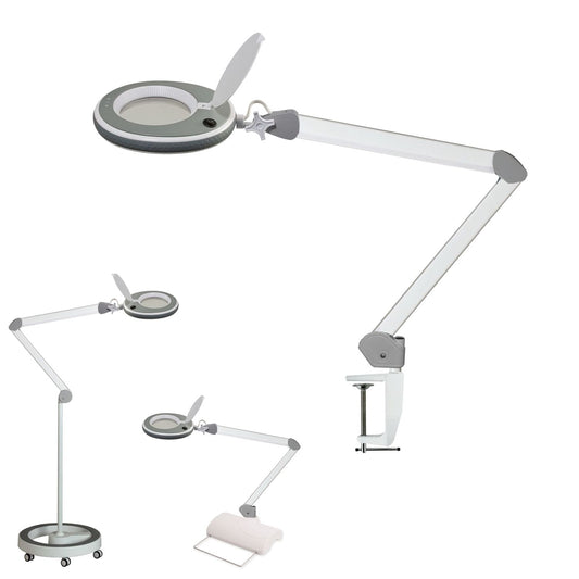 Lumeno LED Lampada d'ingrandimento serie 8213/8215 con luminosità regolabile, grigio