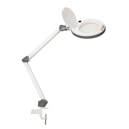Lumeno LED lampada d'ingrandimento serie 851X, con lente in vero vetro da 152 mm, dimmerabile, grigio